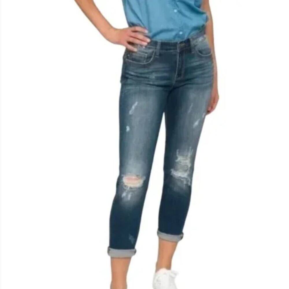 Judy Blue Relaxed Fit Mid Rise Distressed Jeans Size 29 JB8271